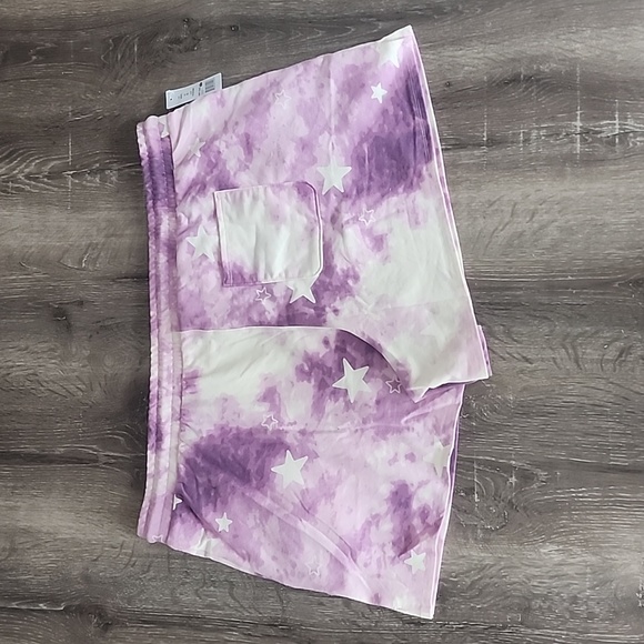 NEW! WILDFOX Tie Dye Stars Matching Sweatshirt & Shorts Set Purple White XXL - Picture 9 of 14